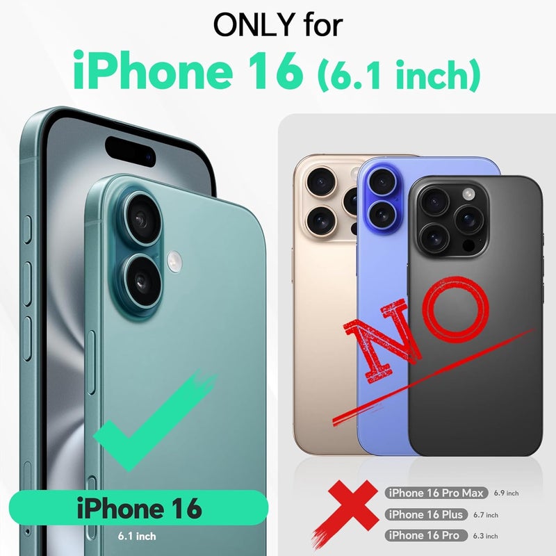 TUCCH Wallet Case for iPhone 16, Magnetic PU Leather Kickstand Flip Cover with 4 Card Slot Shockproof TPU Interior Shell, [RFID Blocking] Folio Case Compatible with iPhone 16 5G 2024, Teal Blue - Image 2